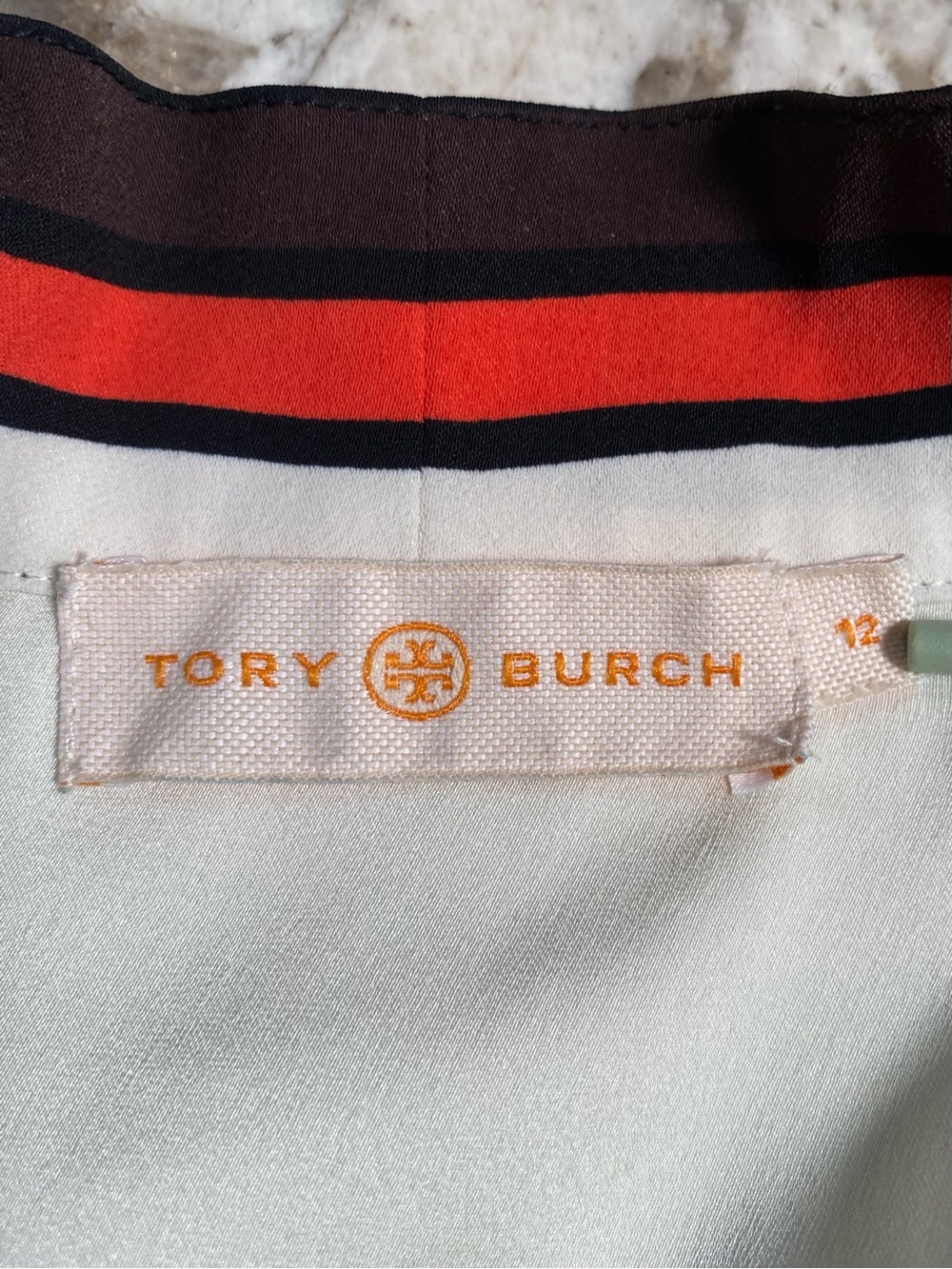 Tory Burch Embroidered Shell Contrast Bow Top Size 12 Ivory Floral - Picture 9 of 16